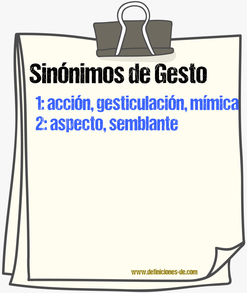 Sinnimos de gesto