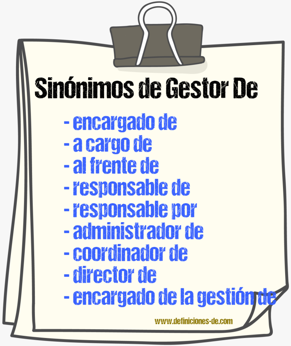 Sinónimos de gestor de