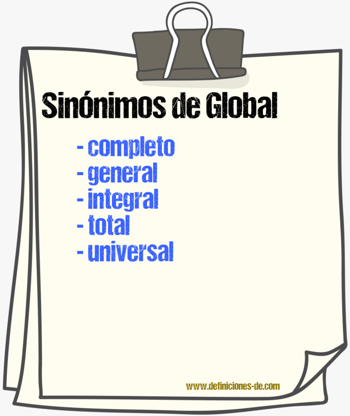 Sinnimos de global