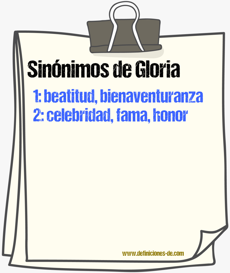 Sinnimos de gloria