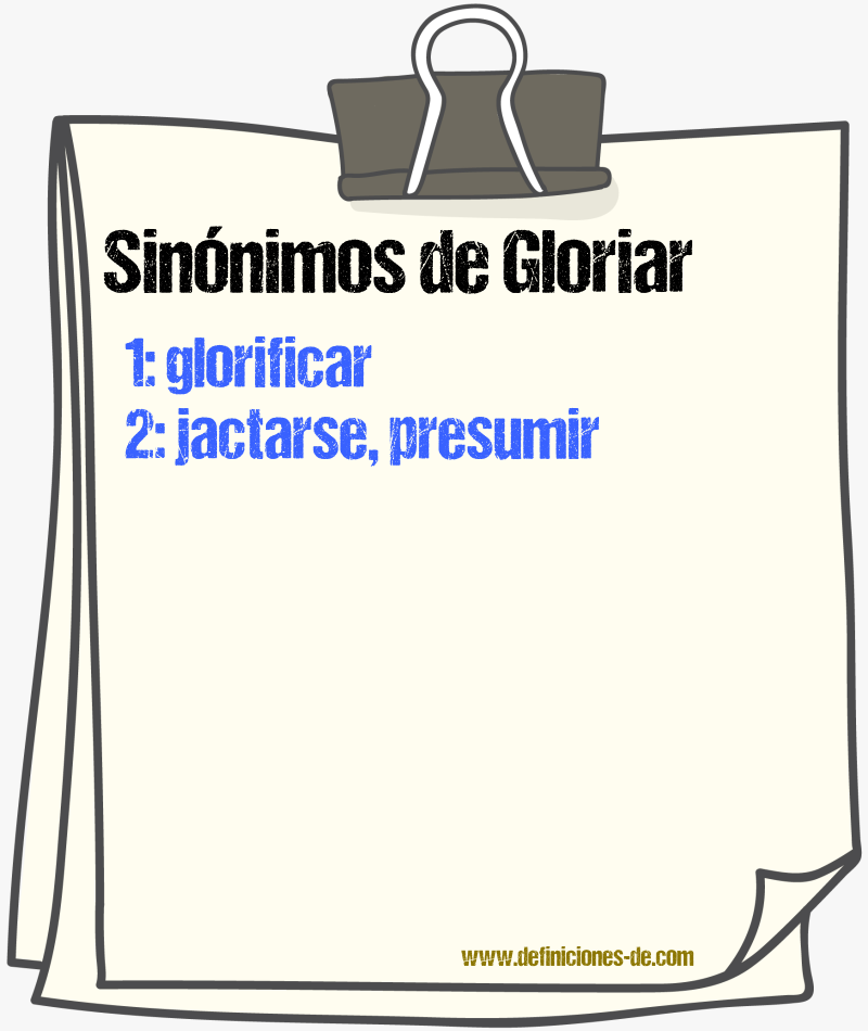 Sinnimos de gloriar