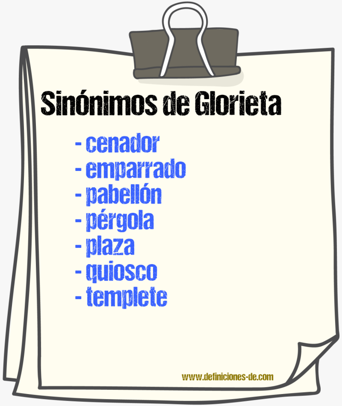 Sinnimos de glorieta