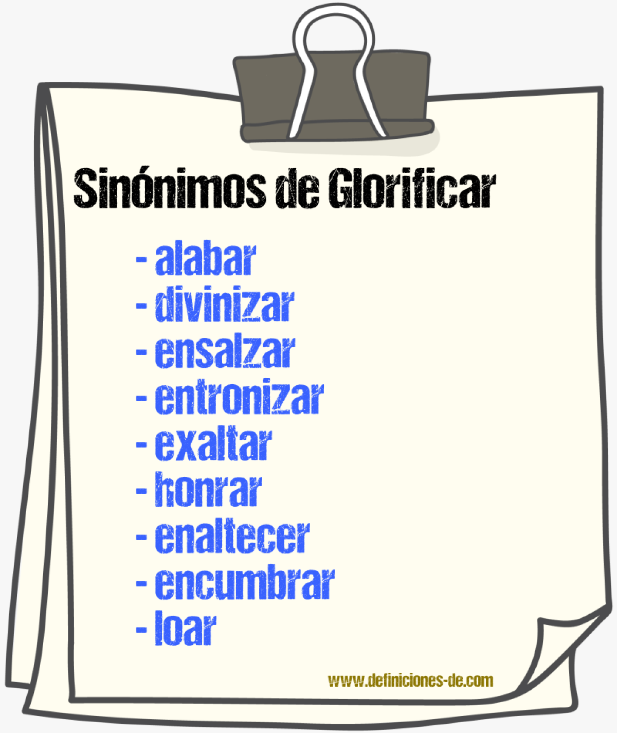 Sinnimos de glorificar