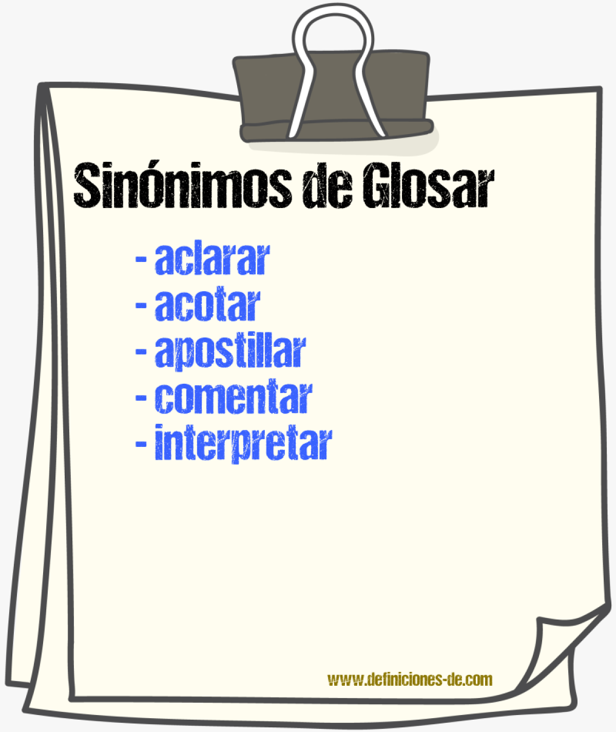 Sinnimos de glosar