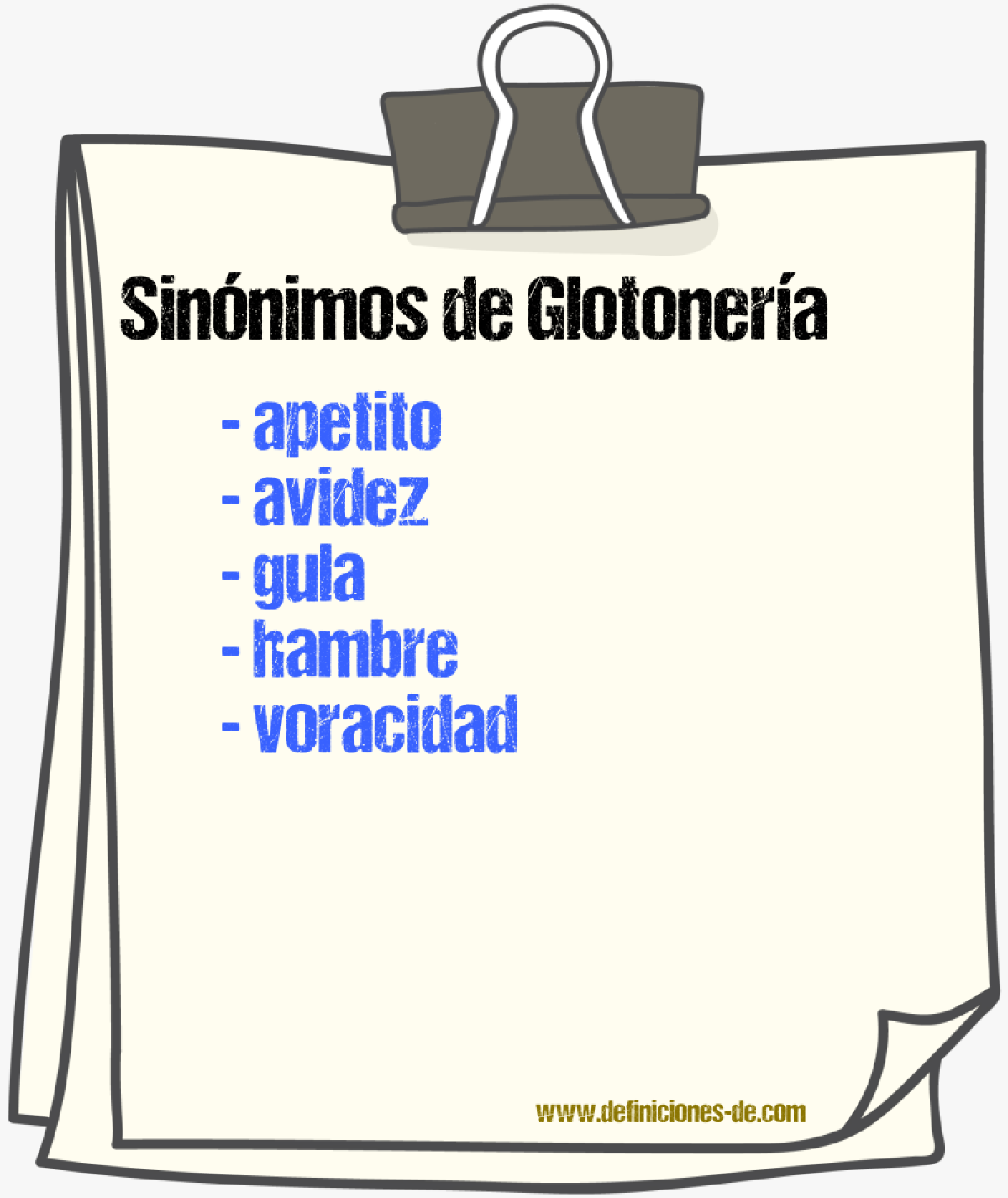 Sinnimos de glotonera