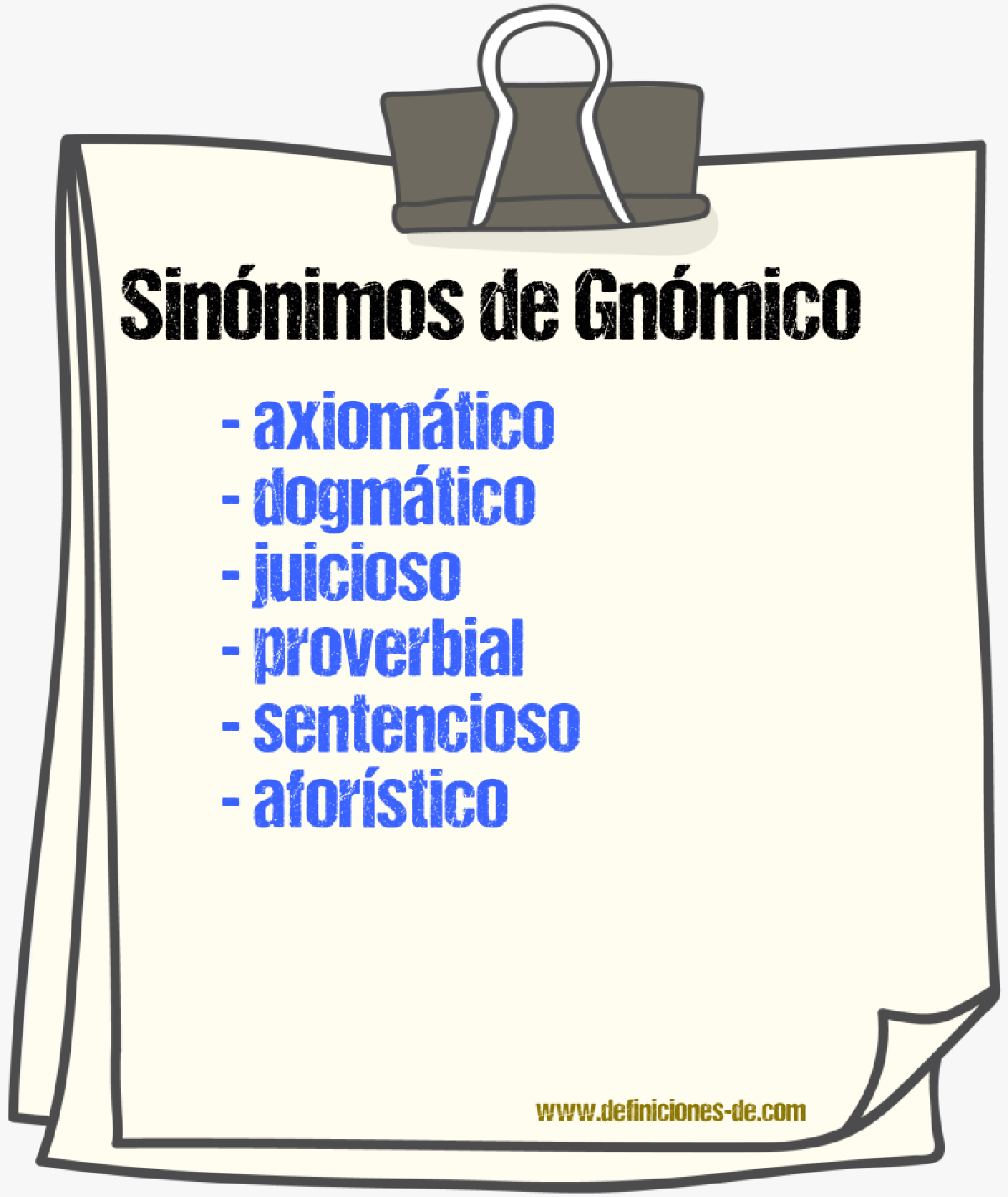 Sinnimos de gnmico