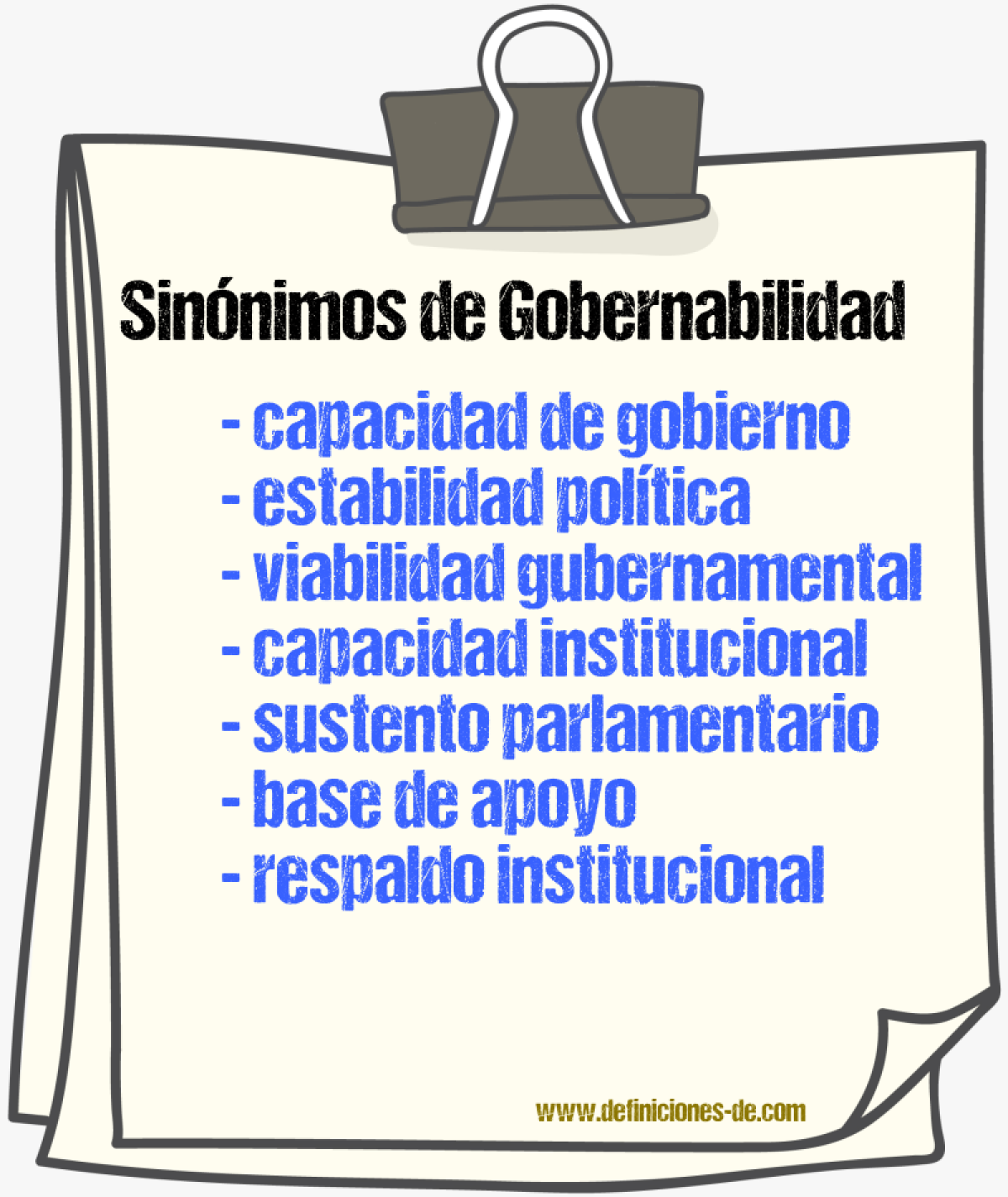 Sinónimos de gobernabilidad
