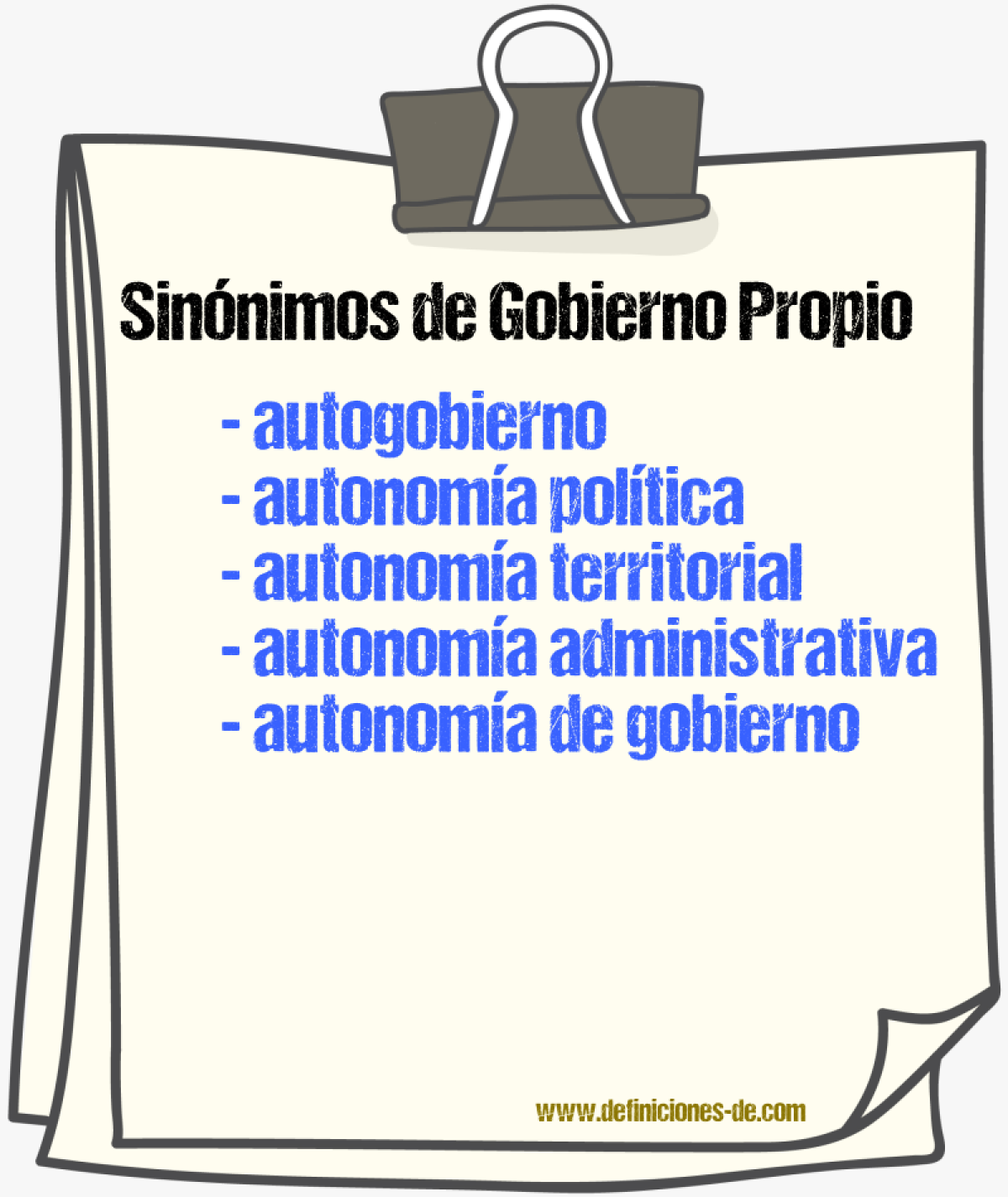 Sinónimos de gobierno propio