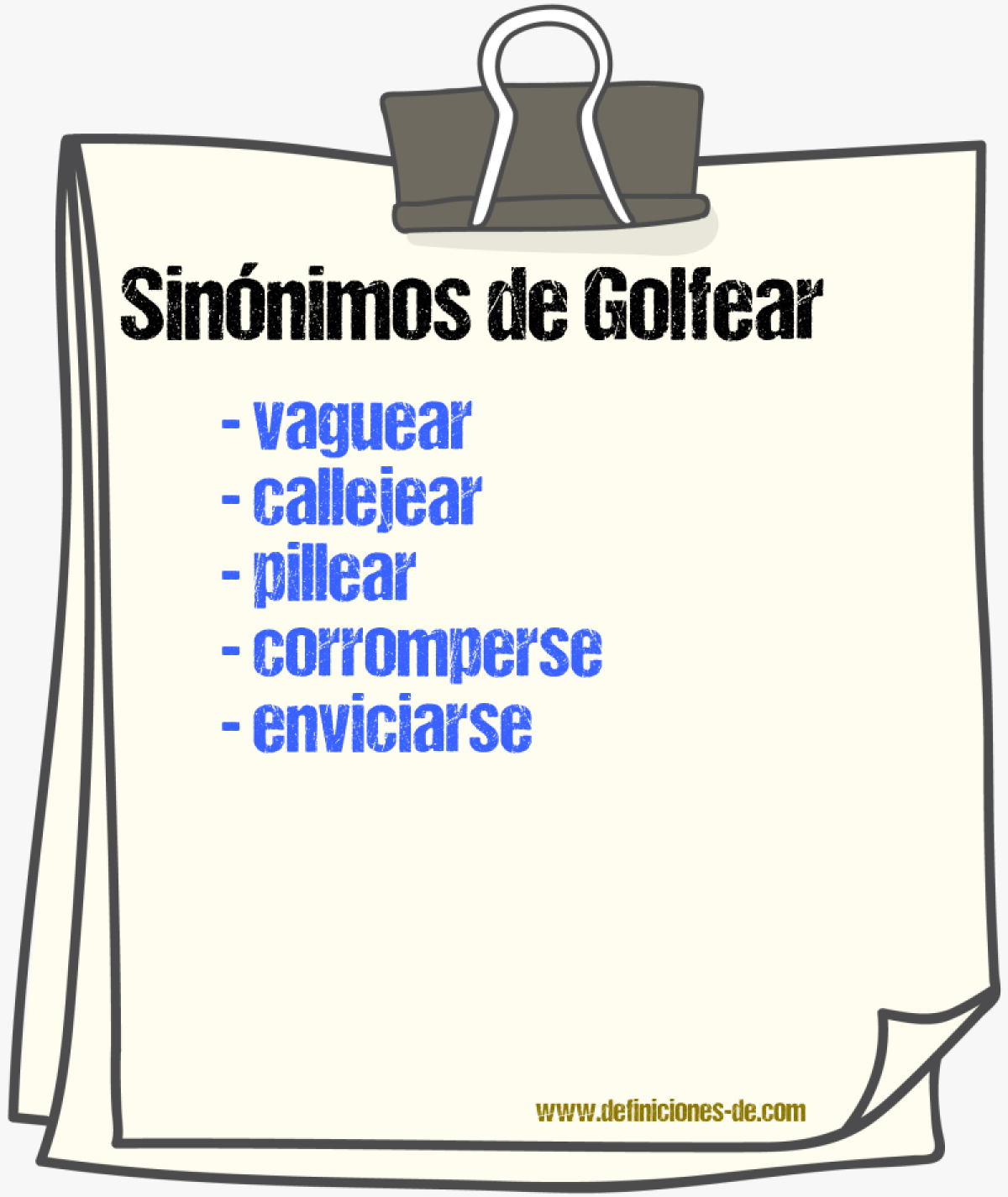 Sinnimos de golfear