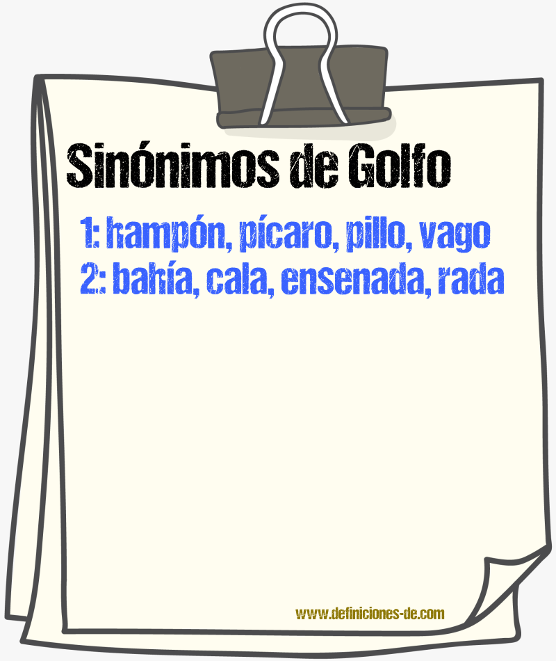 Sinnimos de golfo