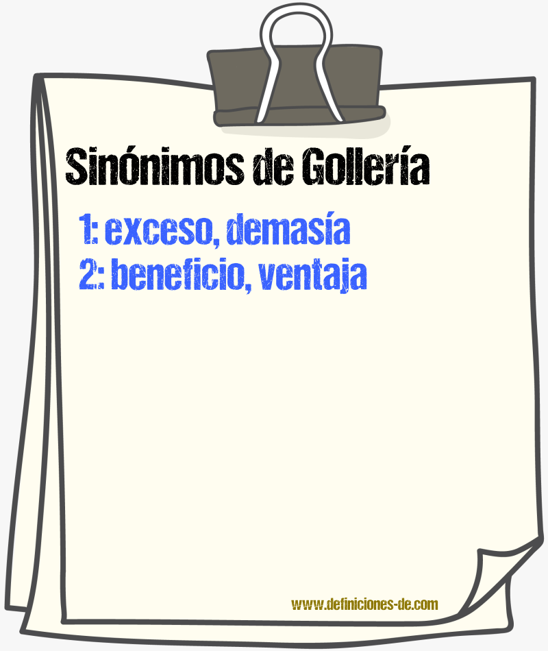 Sinnimos de gollera