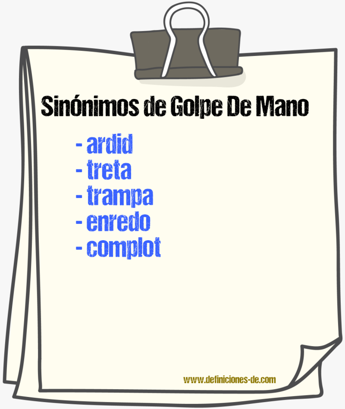 Sinnimos de golpe de mano