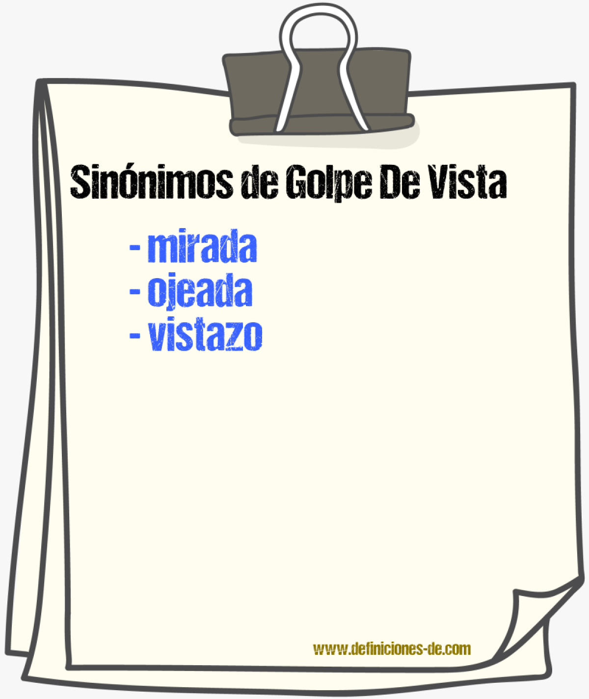 Sinnimos de golpe de vista