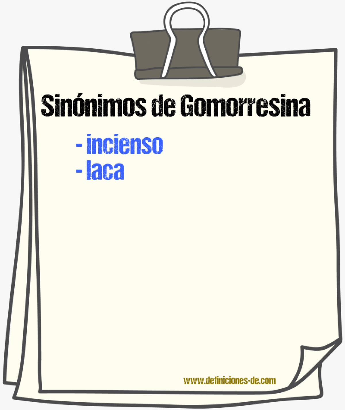 Sinnimos de gomorresina