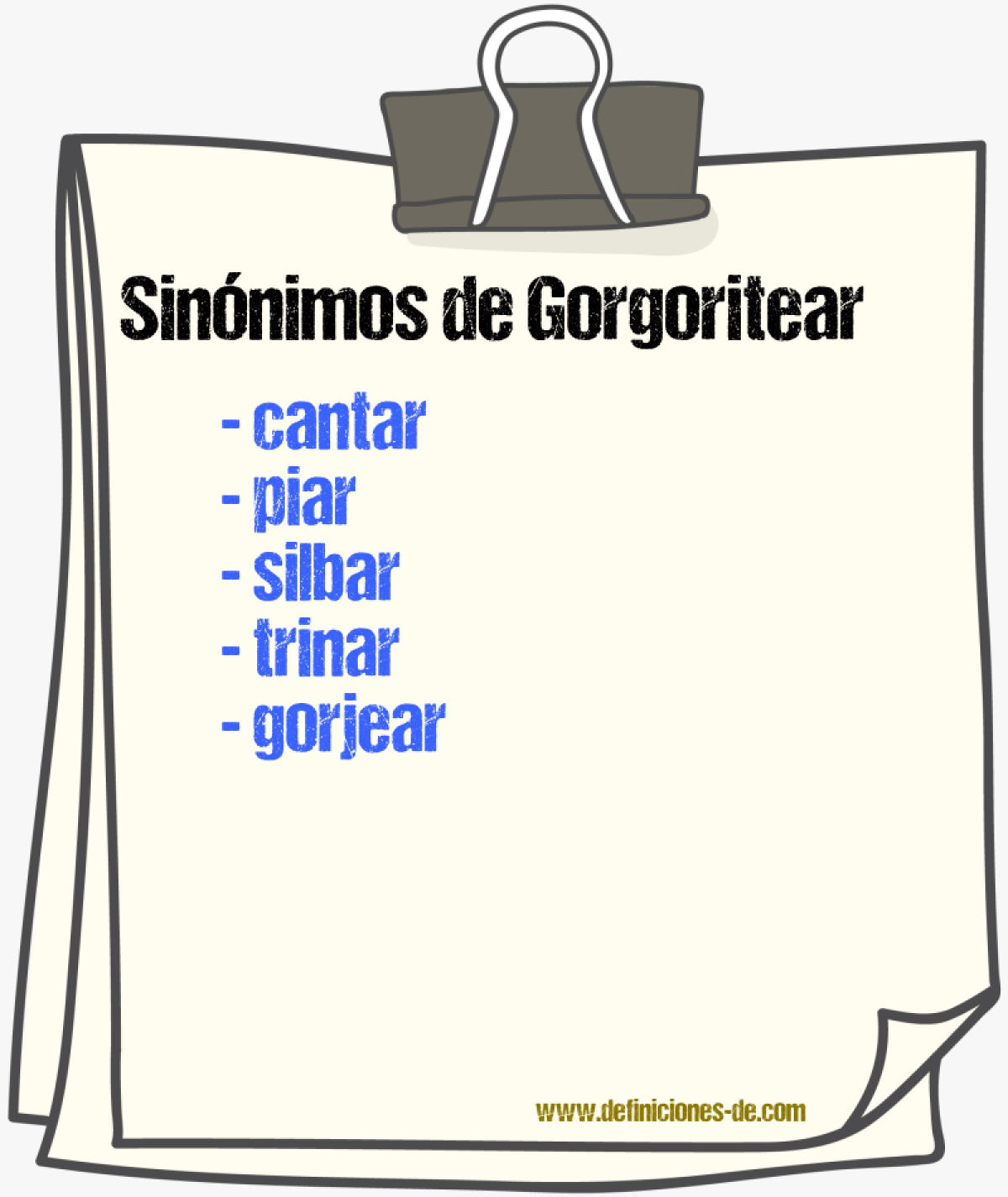 Sinnimos de gorgoritear