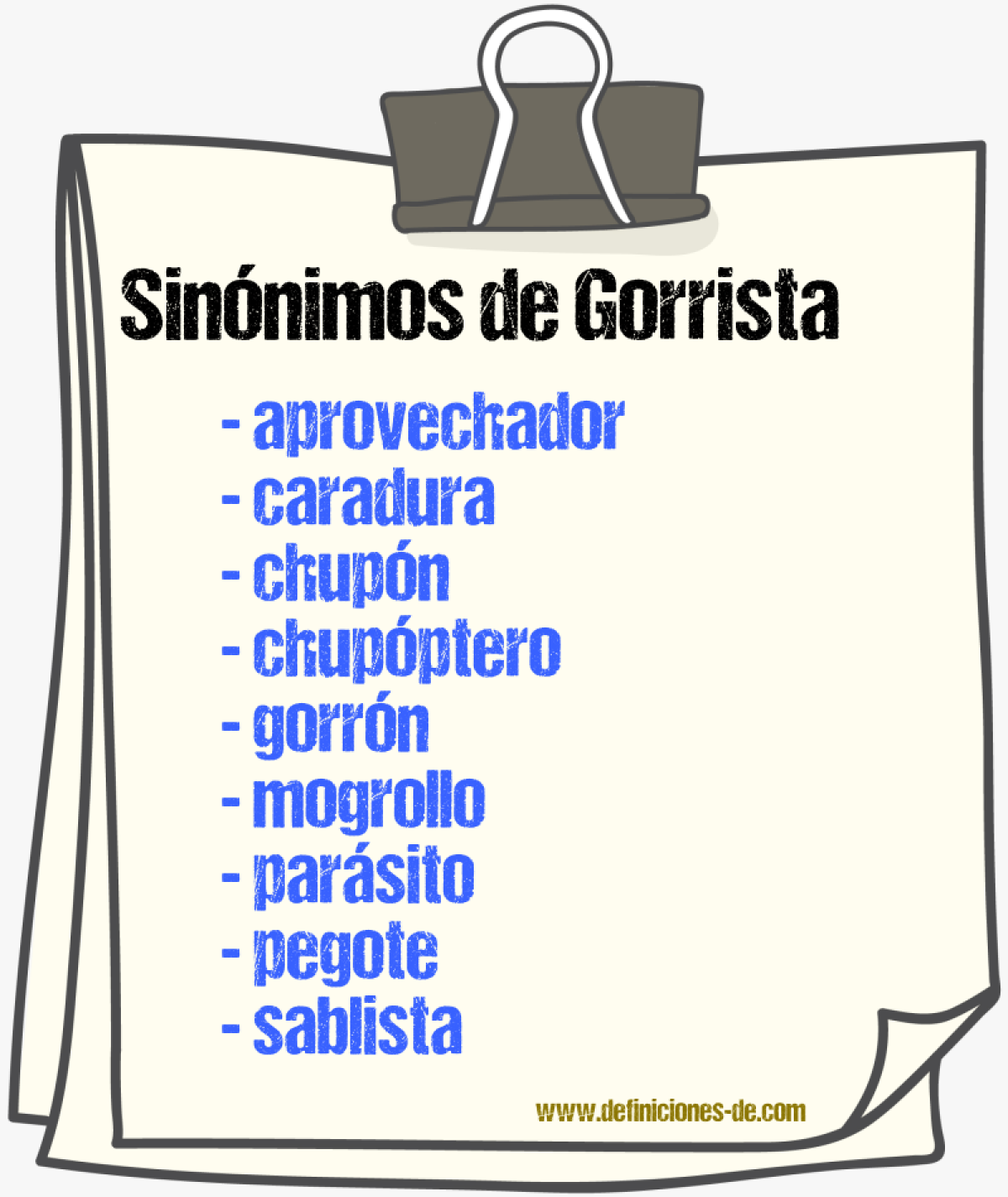 Sinnimos de gorrista