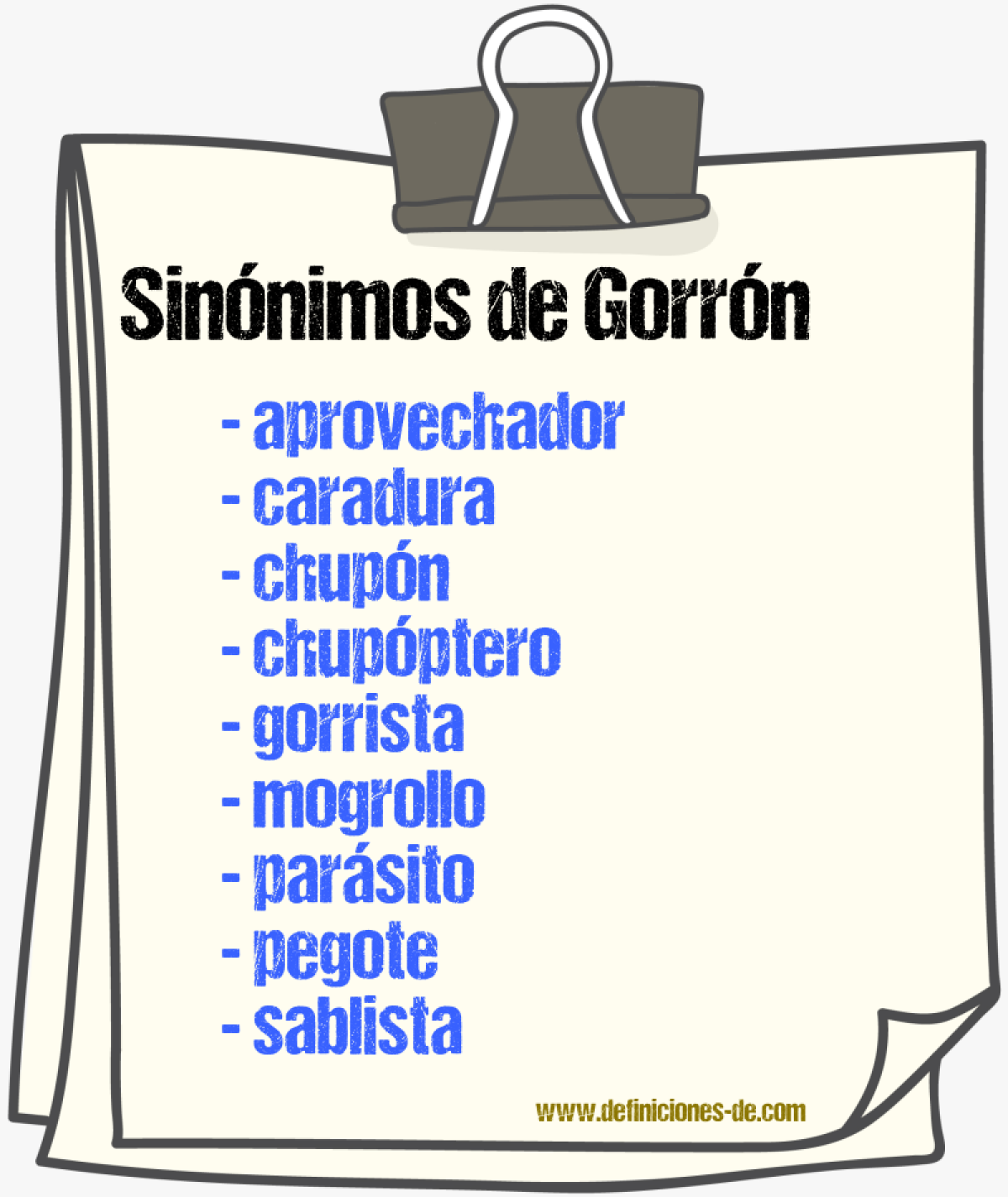 Sinnimos de gorrn