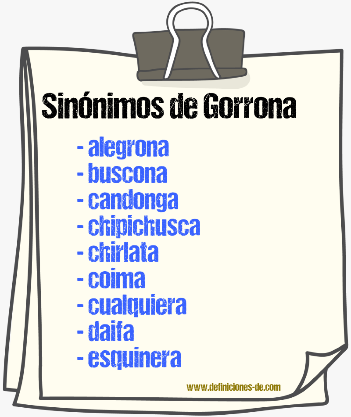 Sinnimos de gorrona