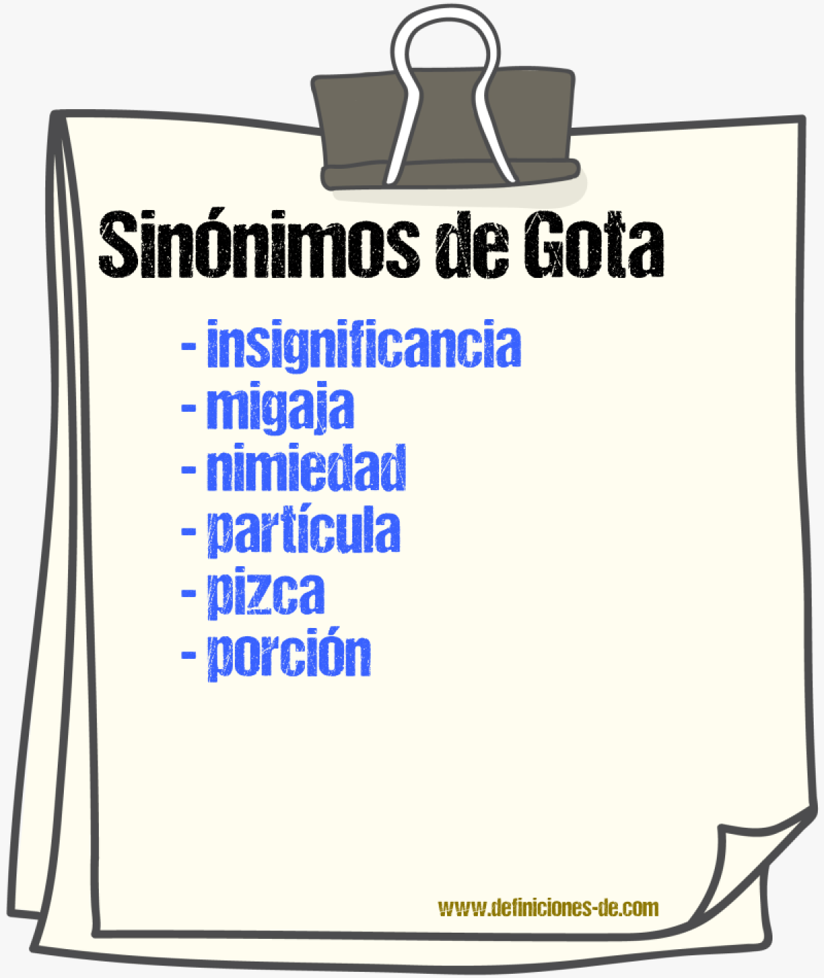 Sinnimos de gota