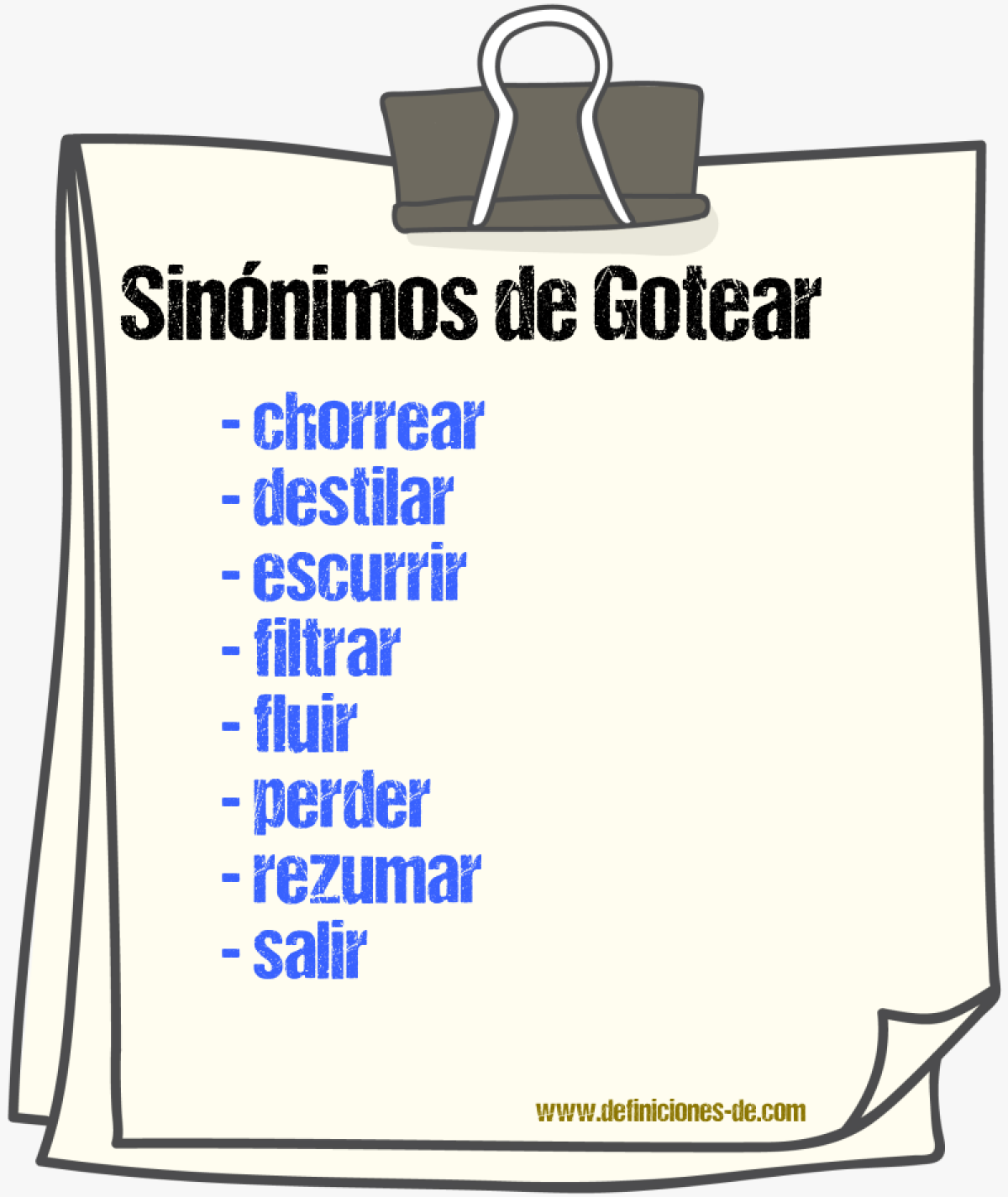 Sinnimos de gotear