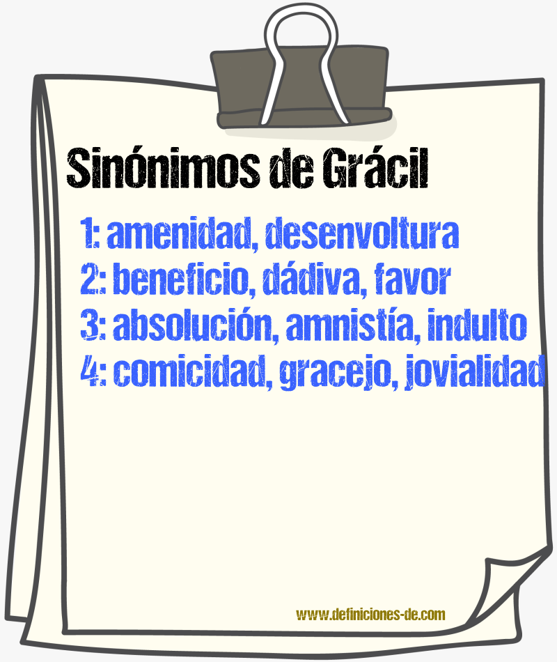 Sinnimos de grcil