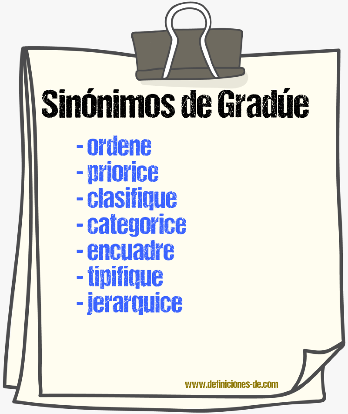 Sinónimos de gradúe