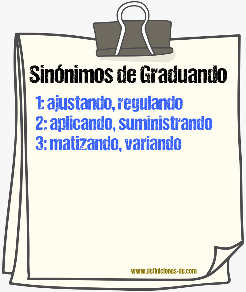 Sinónimos de graduando