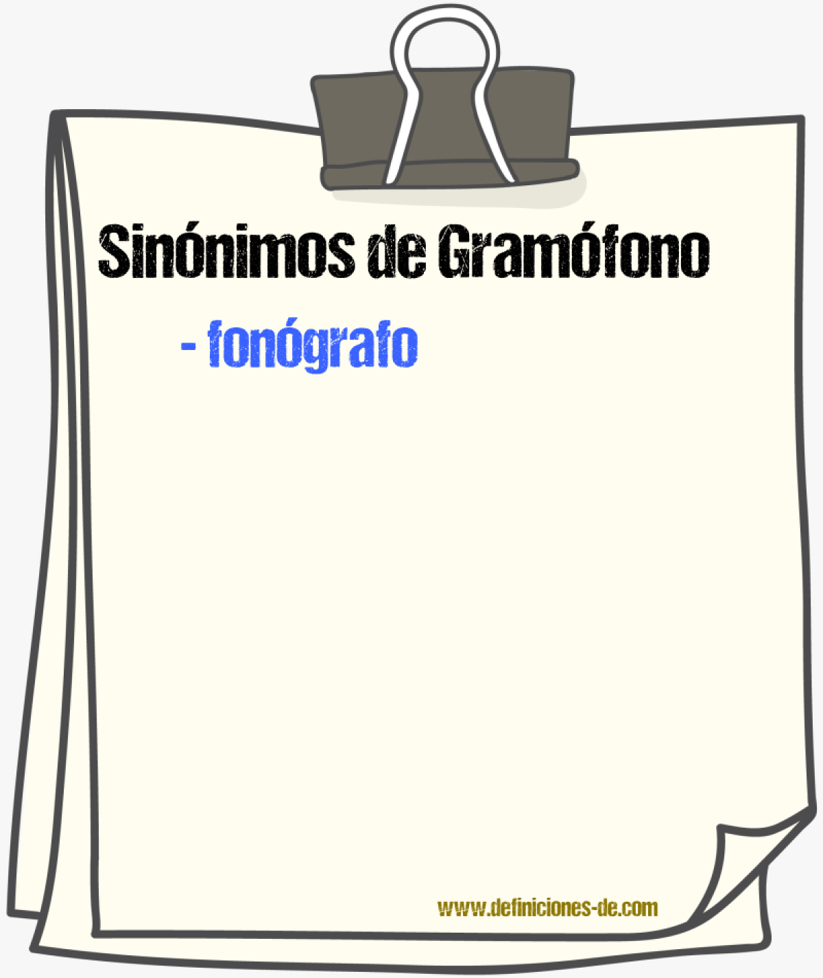 Sinnimos de gramfono