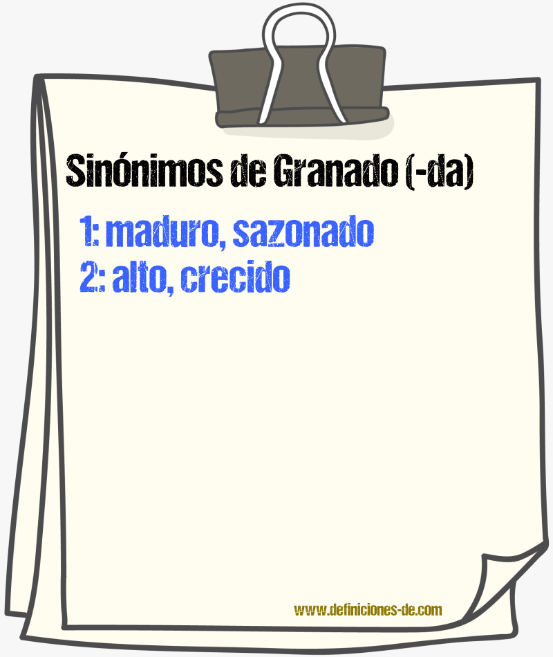 Sinnimos de granado