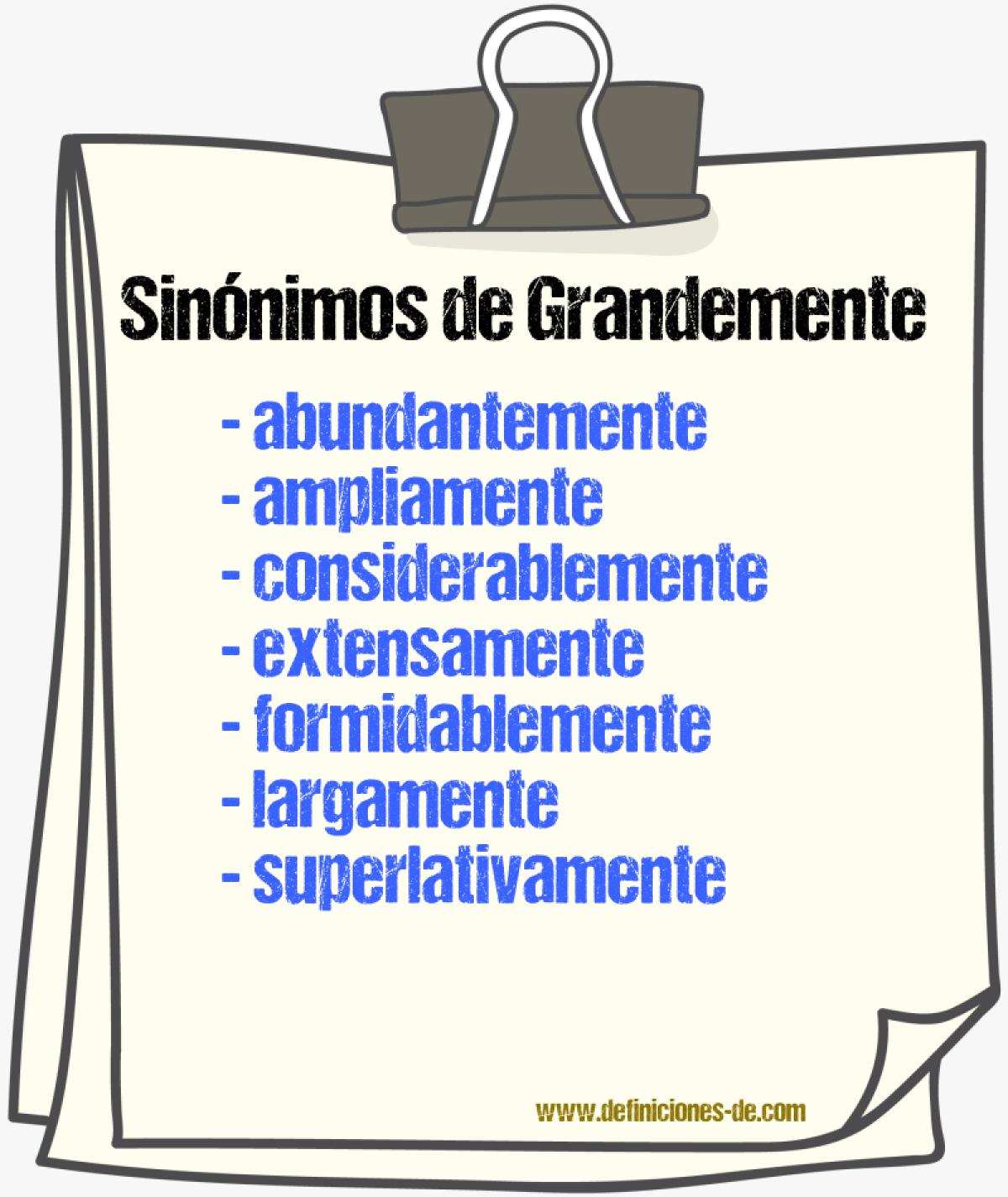 Sinnimos de grandemente