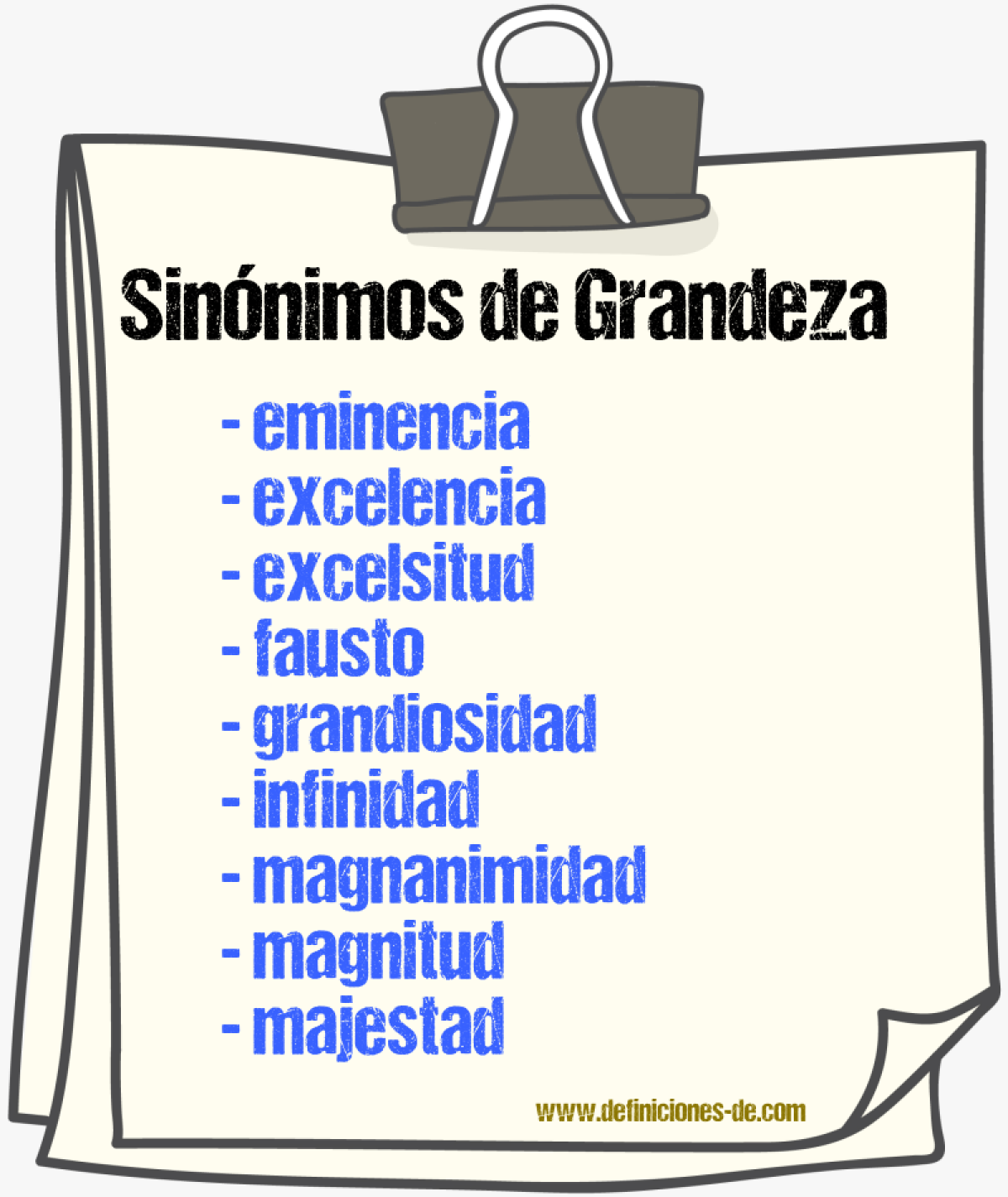 Sinnimos de grandeza