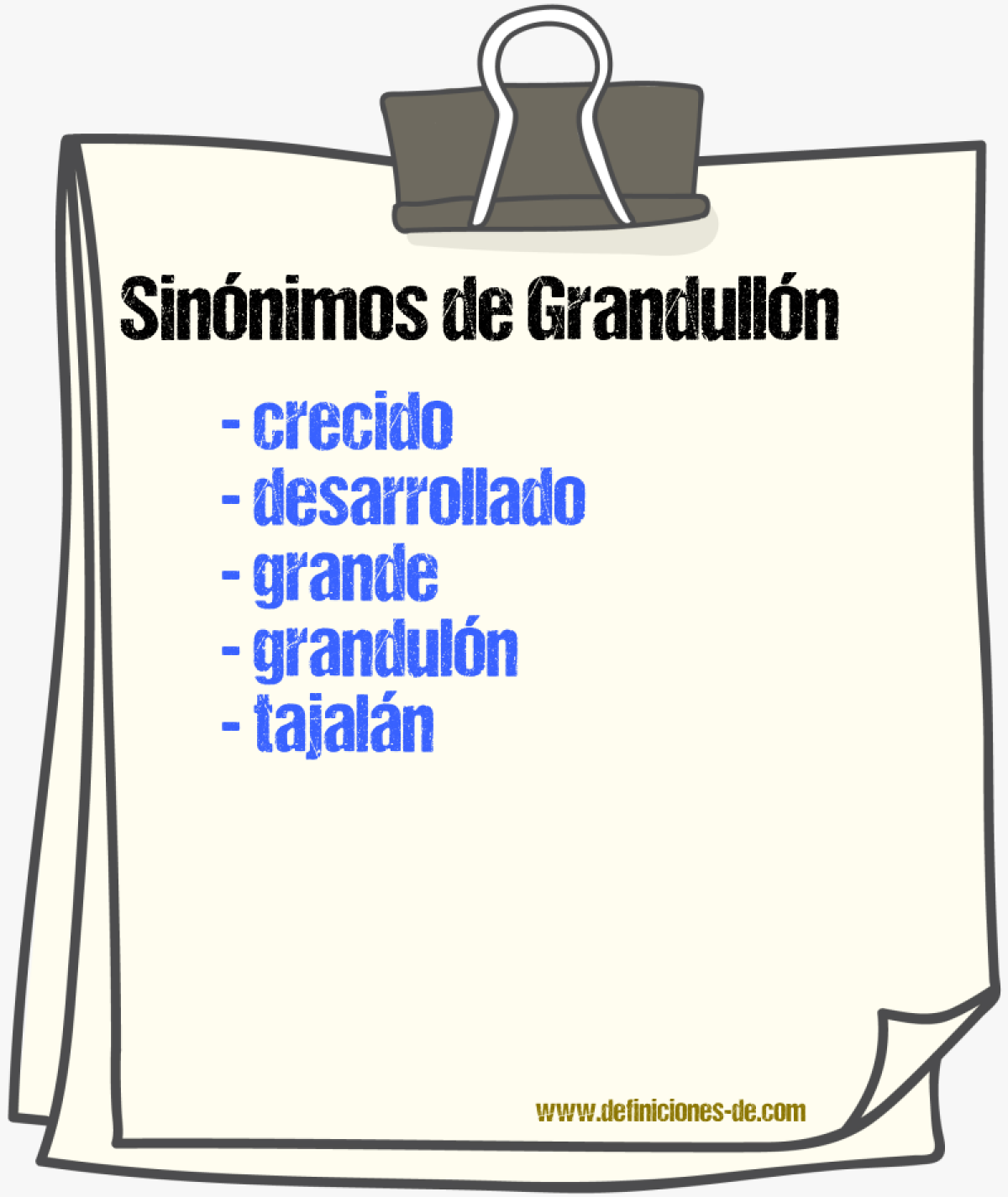 Sinnimos de grandulln