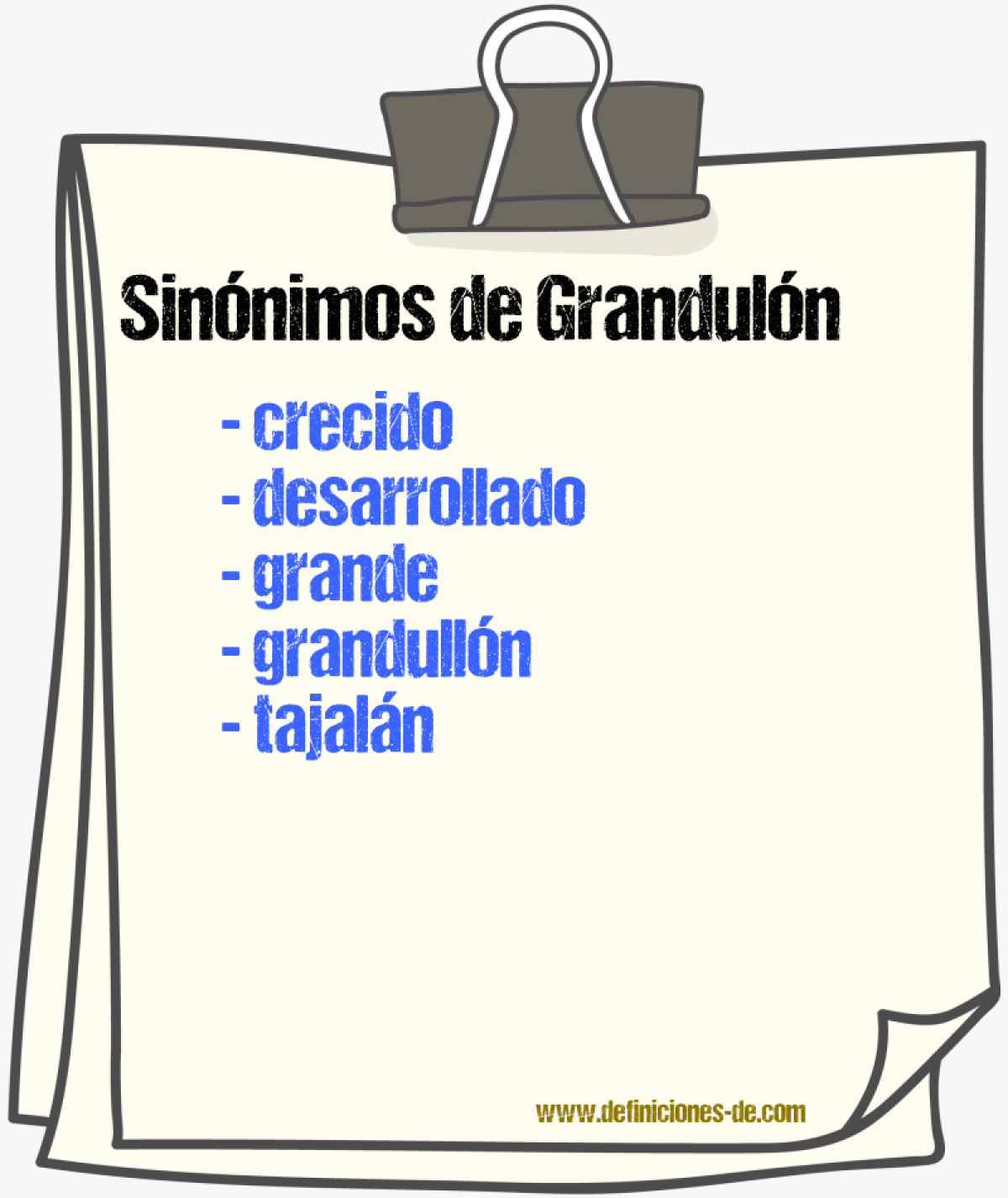 Sinnimos de granduln