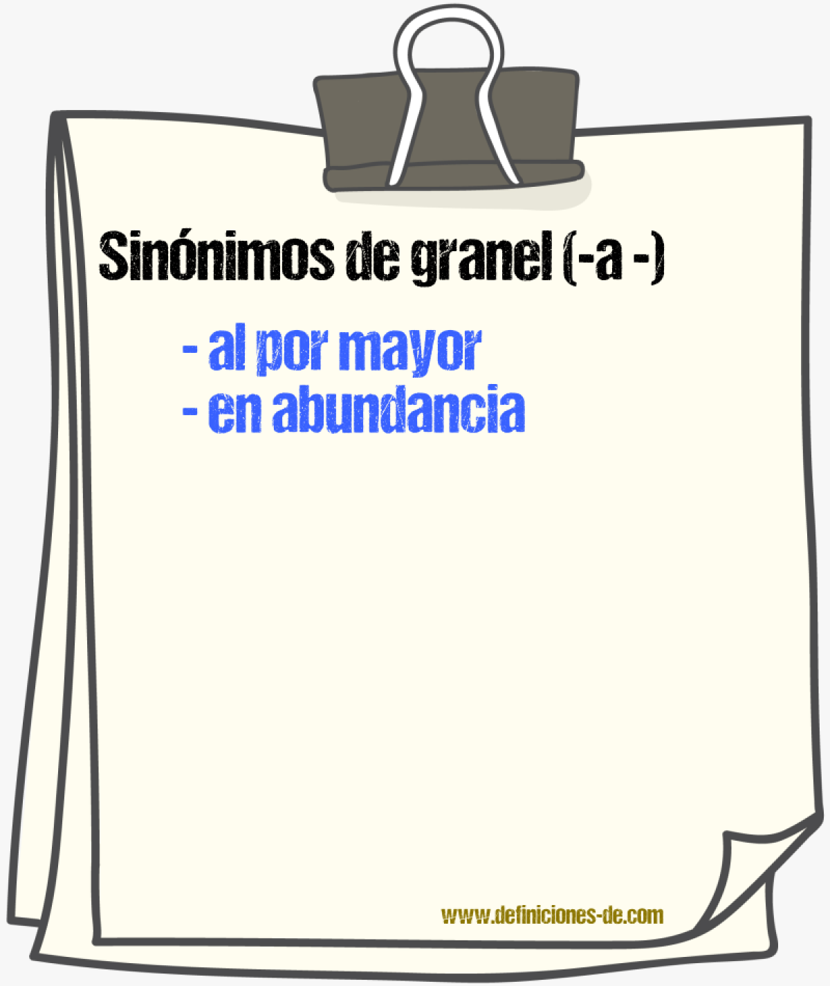 Sinnimos de granel