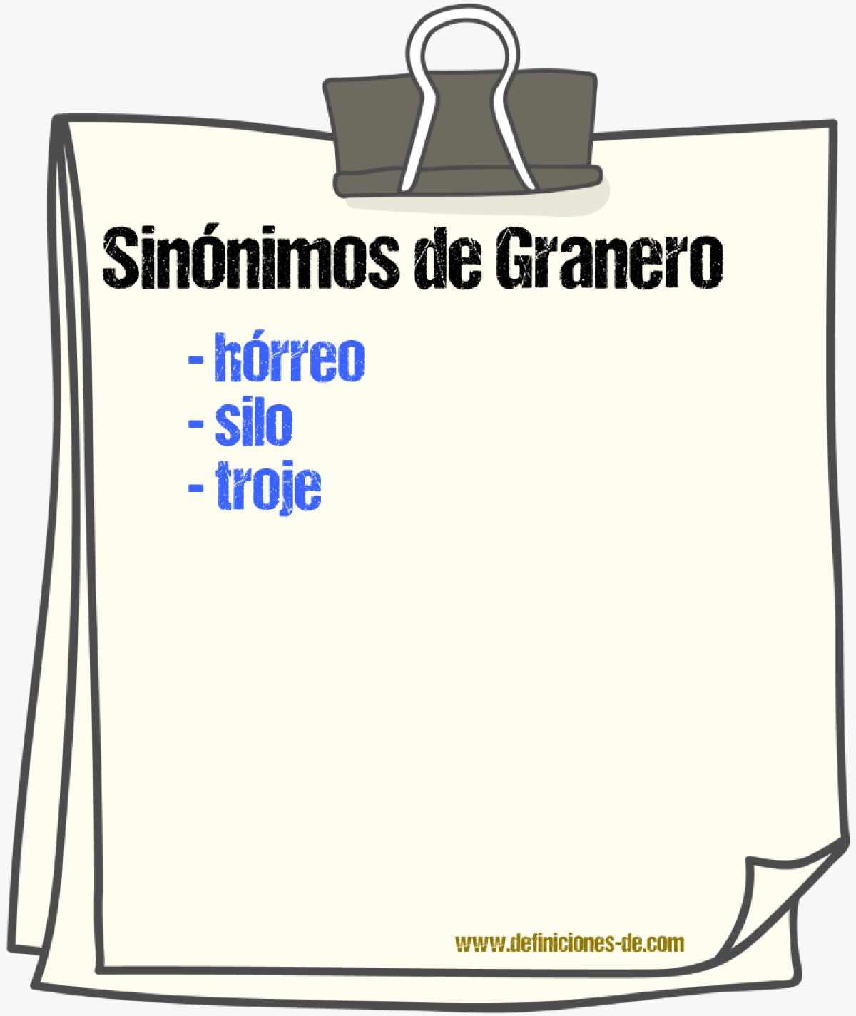 Sinnimos de granero