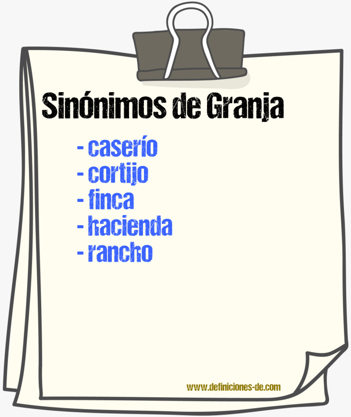 Sinnimos de granja