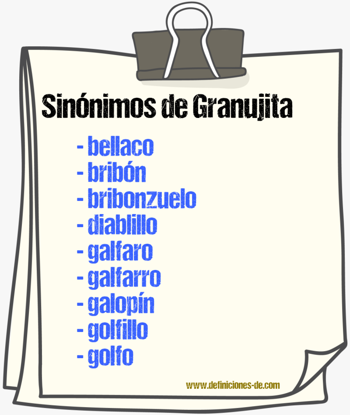 Sinnimos de granujita