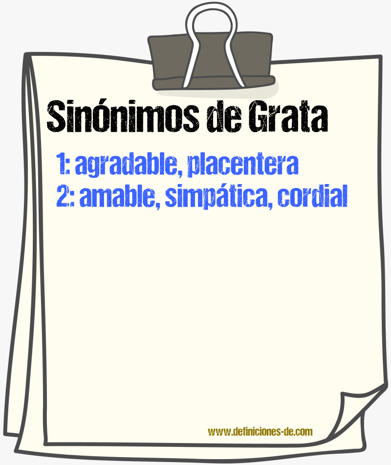 Sinónimos de grata