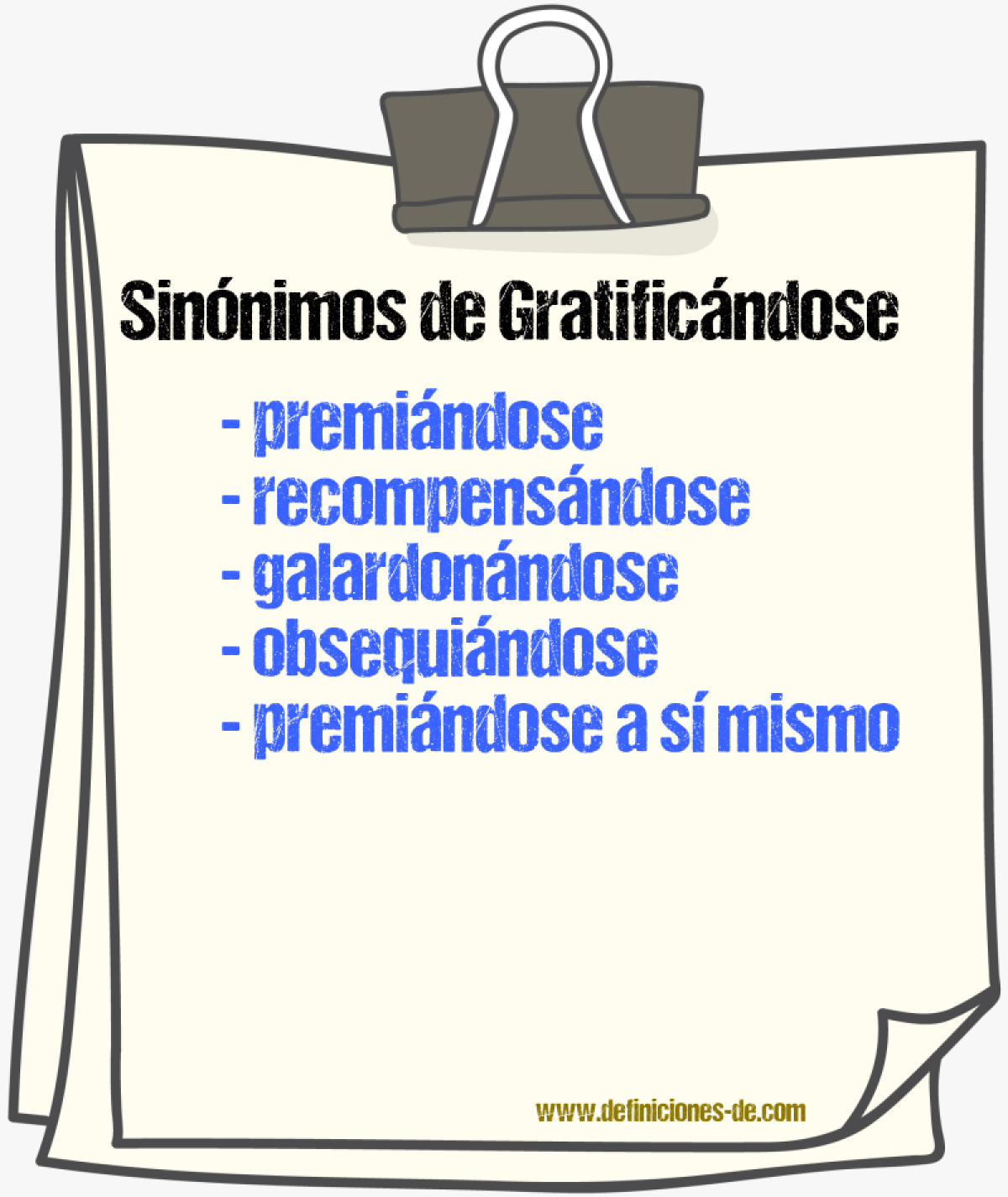 Sinónimos de gratificándose