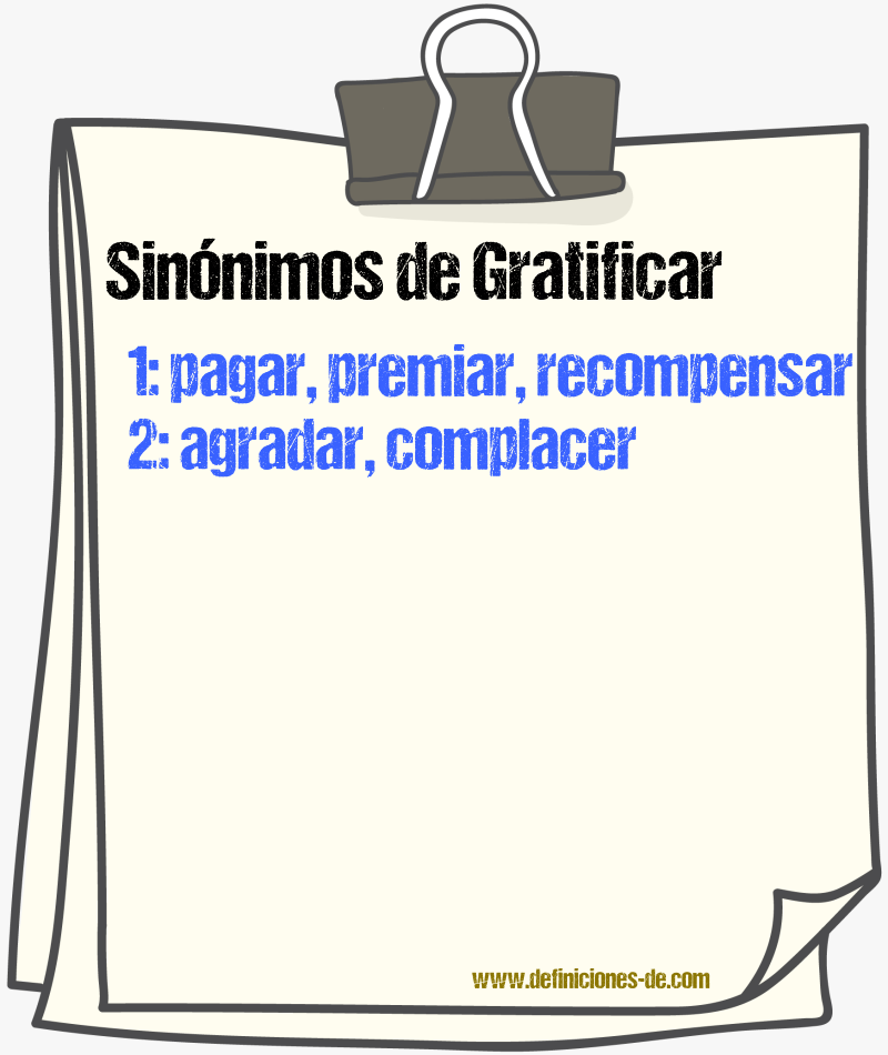 Sinnimos de gratificar