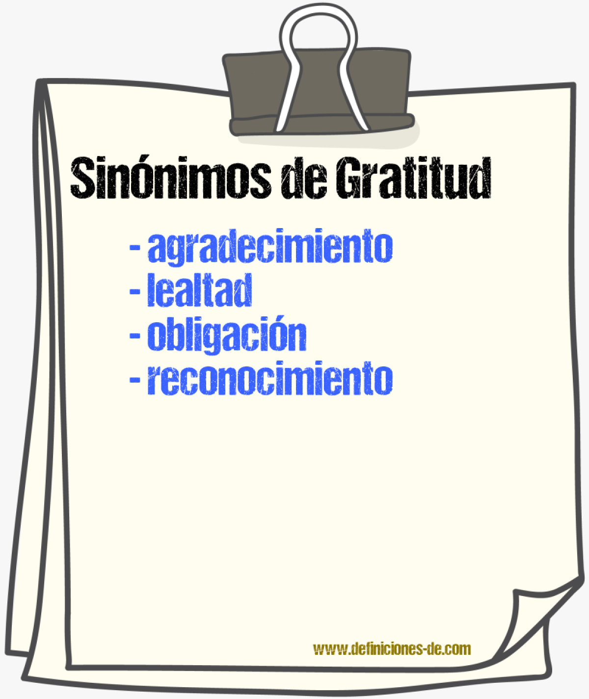 Sinónimos de gratitud