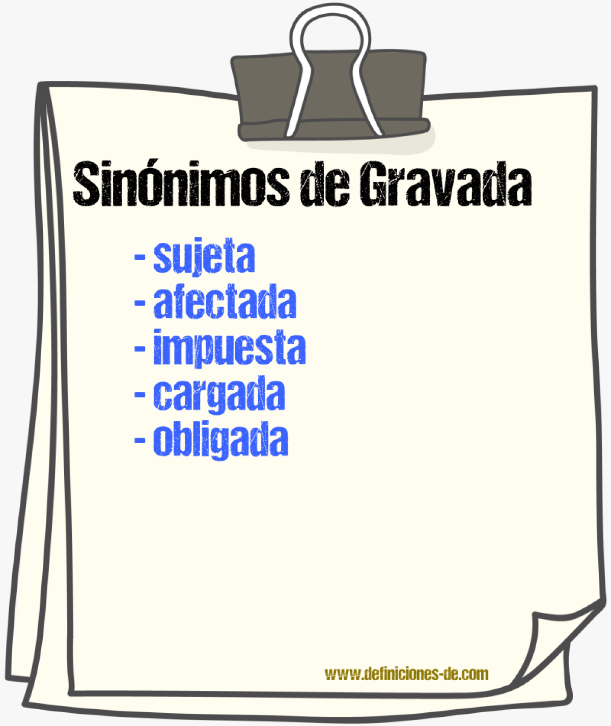 Sinónimos de gravada