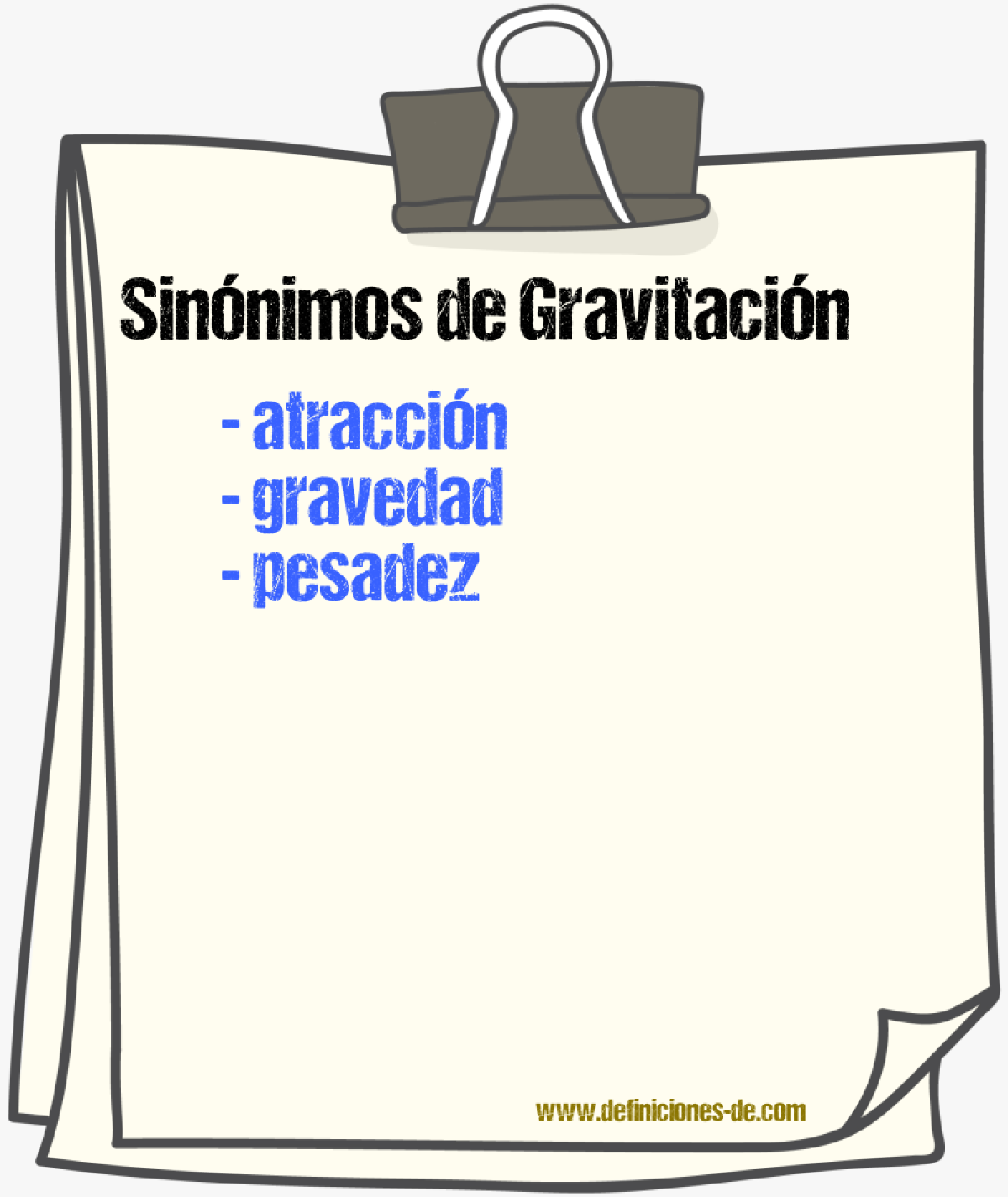 Sinónimos de gravitación