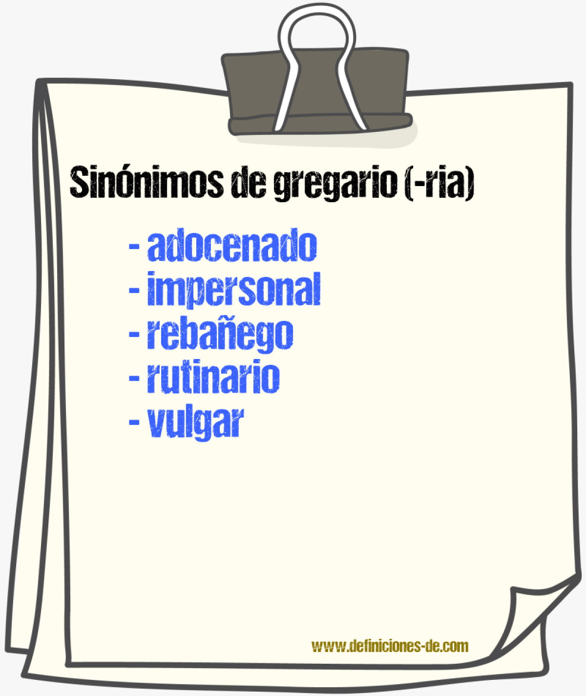 Sinnimos de gregario