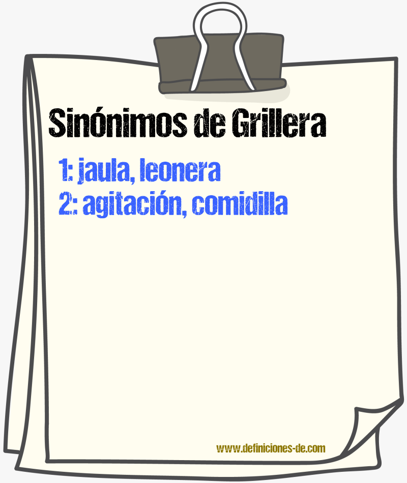 Sinnimos de grillera