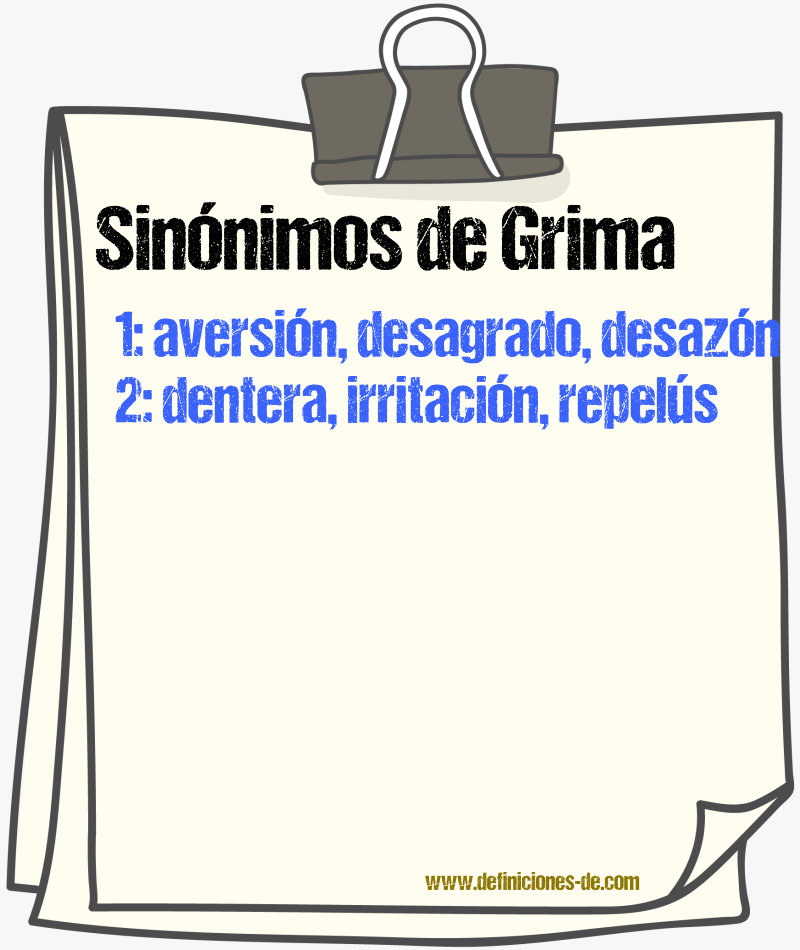 Sinnimos de grima