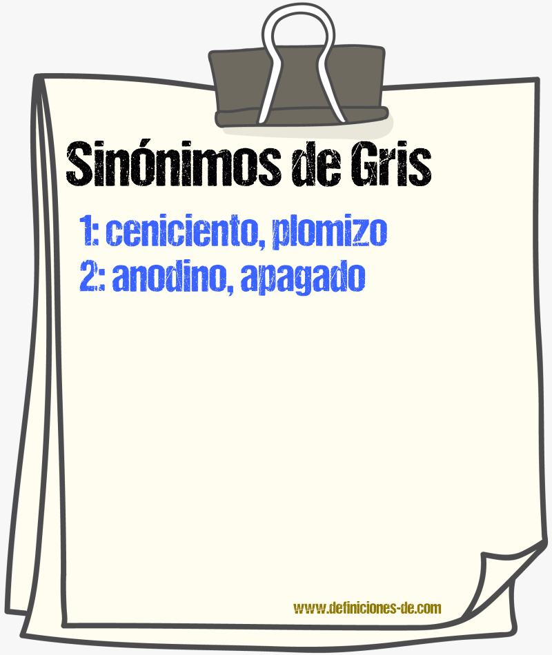 Sinnimos de gris