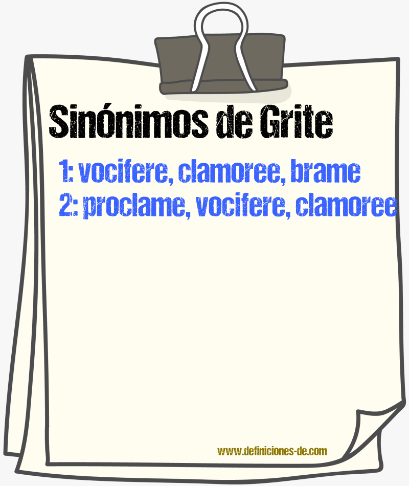 Sinónimos de grite