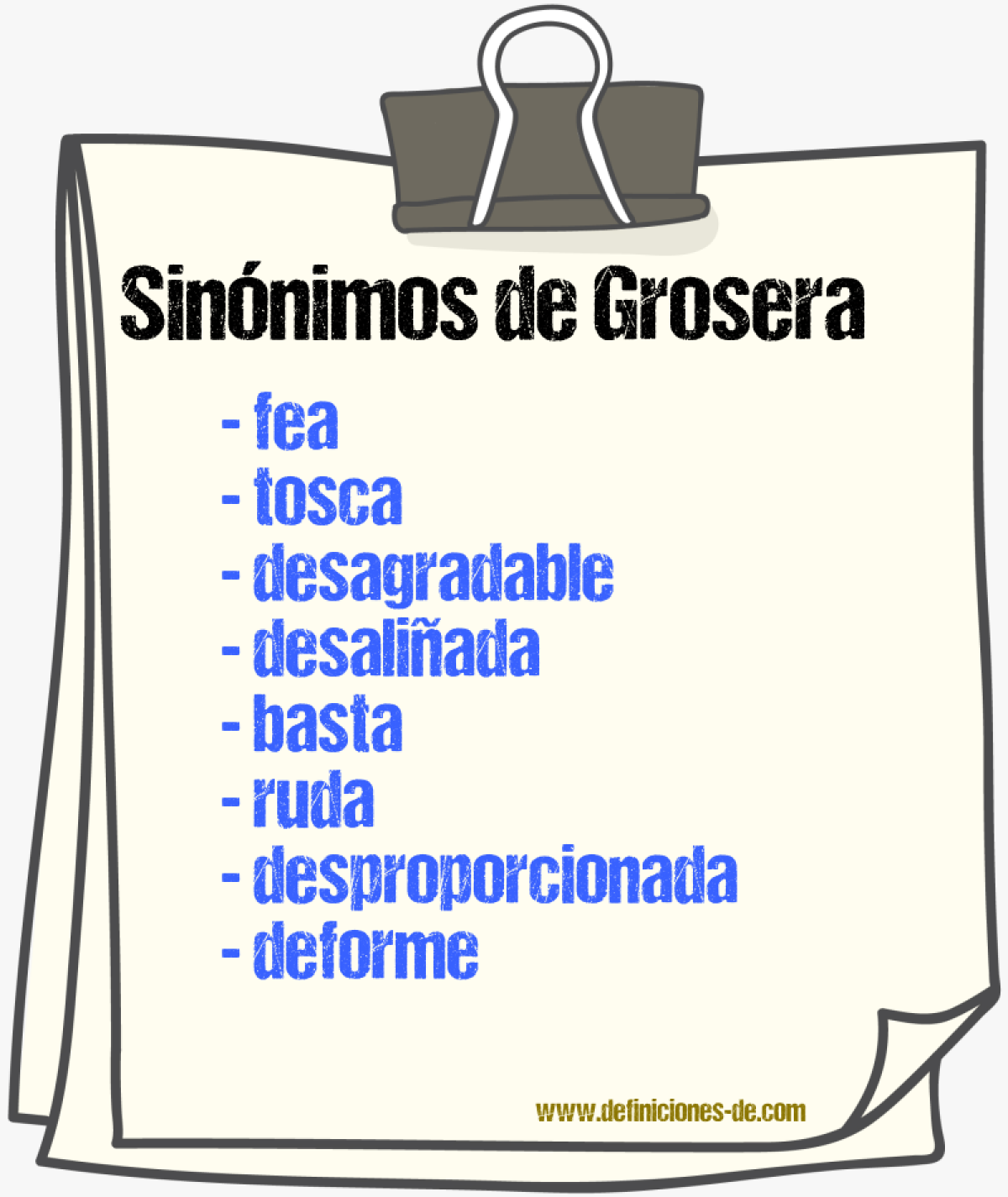 Sinónimos de grosera