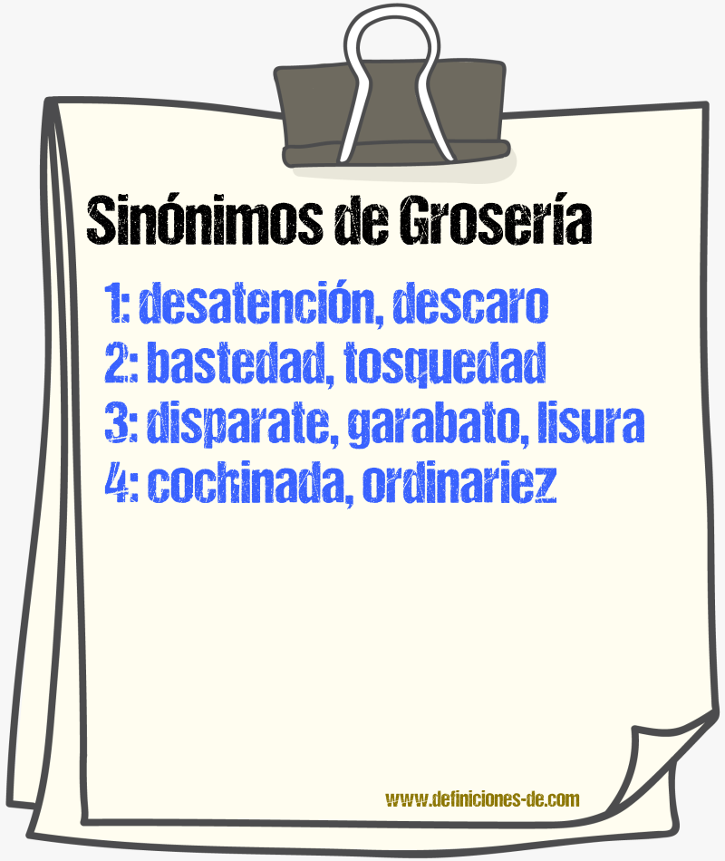 Sinnimos de grosera